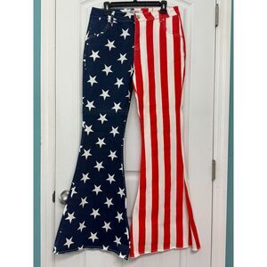 Ranch Dress’n Super Flare Jeans Americana Stars-and-Stripes High-Rise